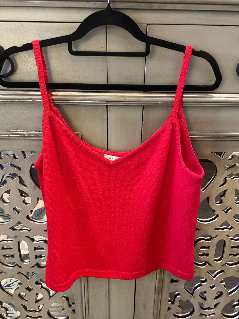 St John Women’s Red Knit Cami Tank Top